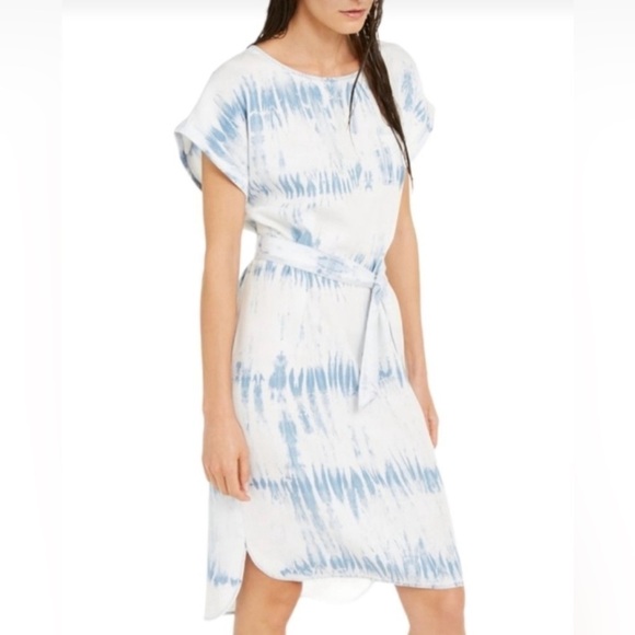 INC International Concepts Dresses & Skirts - INC International Concepts Meadow 2 Indigo White Tie Dye Wash Midi Dress Sz M